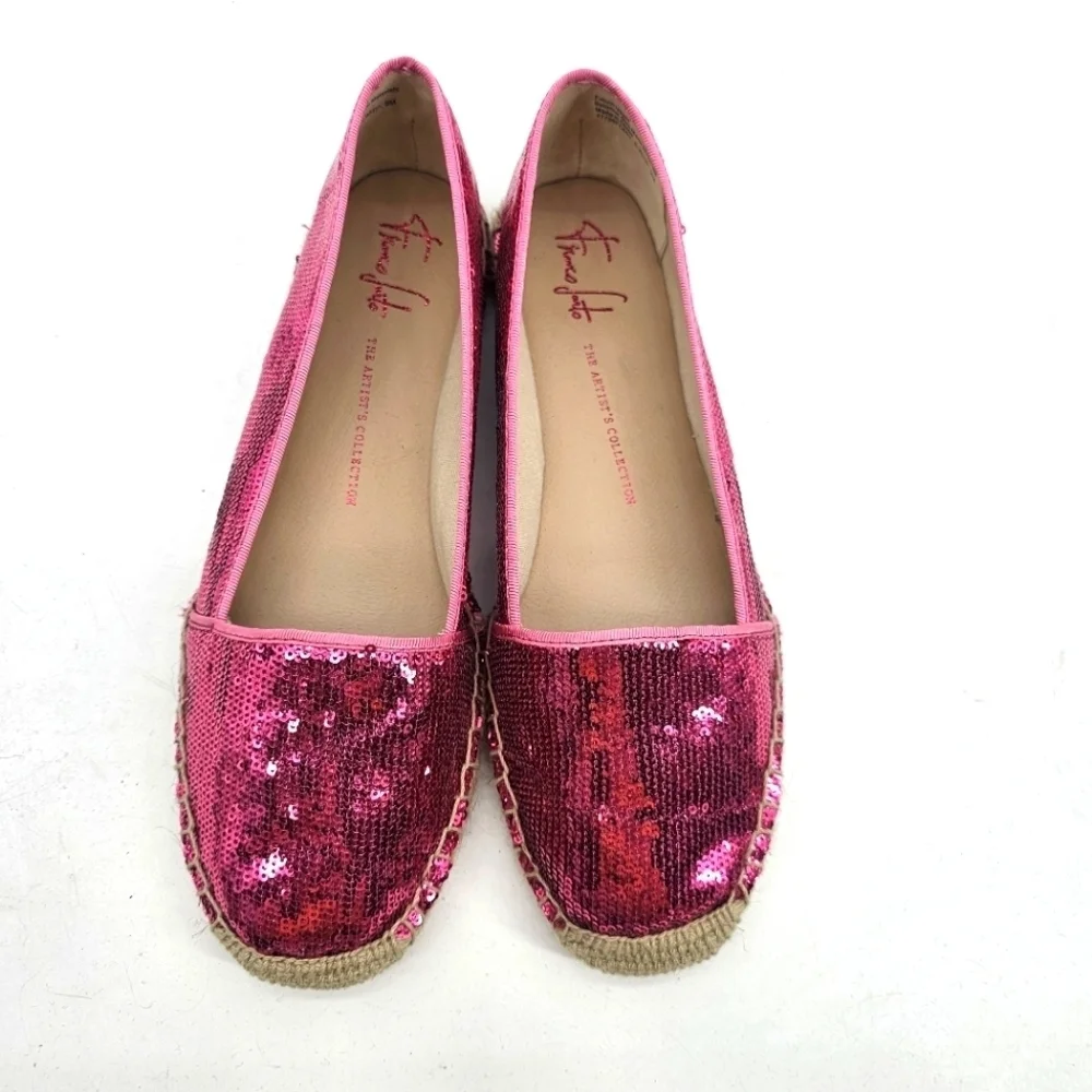 Franco Sarto The Artist Collection Women's Fuchsia Sequin Espadrille Size 9m